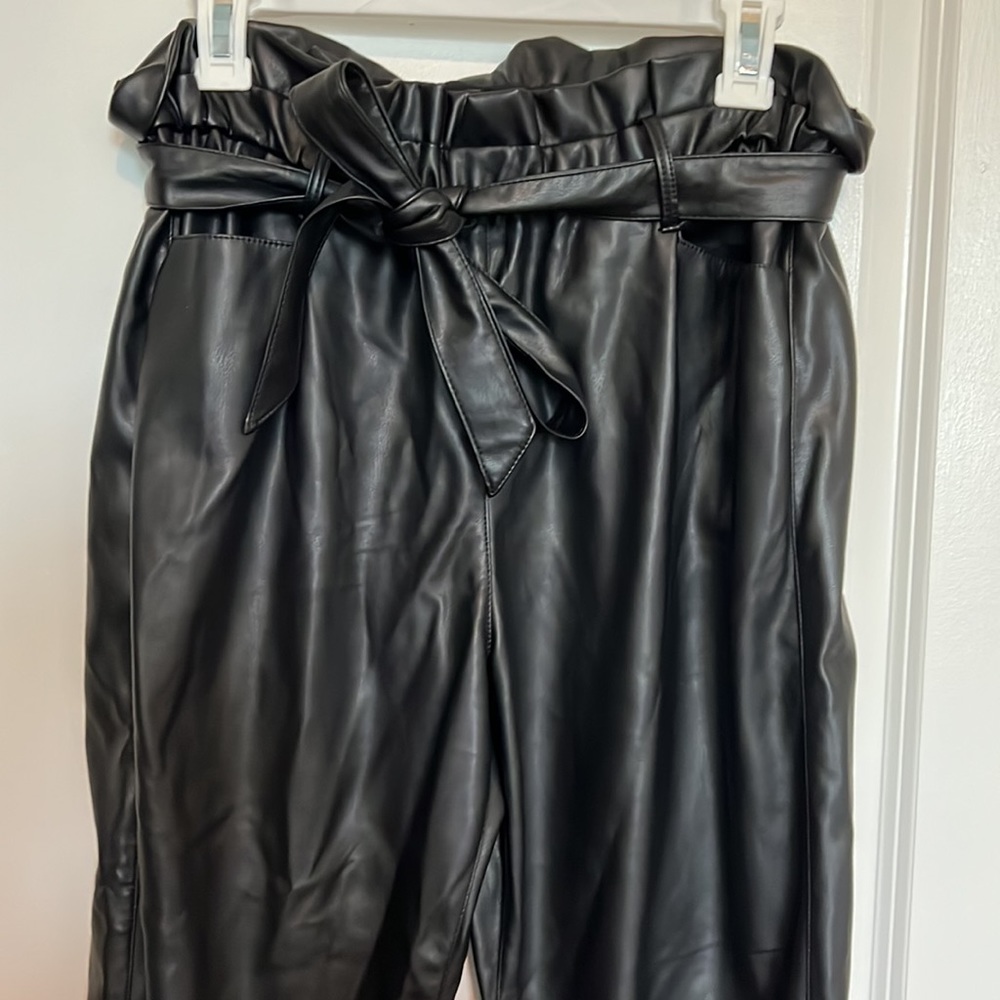 Altar’d State black leather paperbag pants